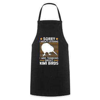 Ich habe an Kiwi Vogel gedacht Schnepfenstrauß - Kochschürze - Schwarz - Vorne - AI Model Male 185 dark (185cm)