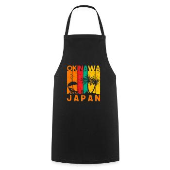 Okinawa, Ryukyu Japan Okinawa - Cooking Apron - black - Front - AI Model Male 185 dark (185cm)
