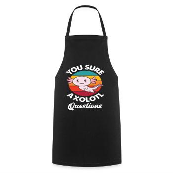 Retro Axolotl Spruch - Kochschürze - Schwarz - Vorne - AI Model Male 185 dark (185cm)