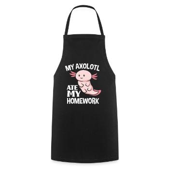 Axolotl Homework - Cooking Apron - black - Front - AI Model Male 185 dark (185cm)