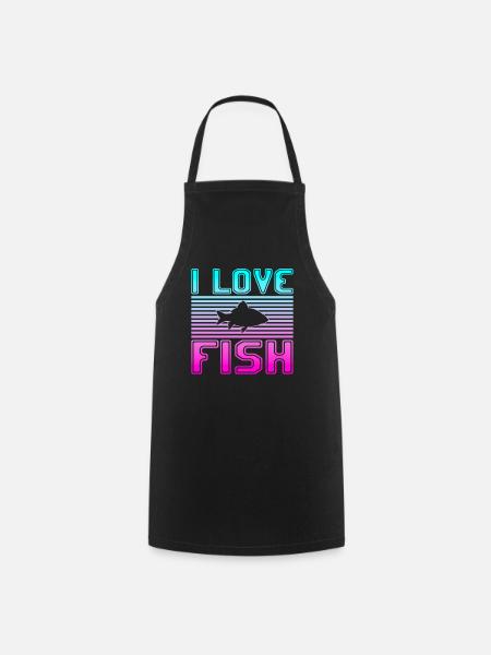I love fish - Kochschürze - Schwarz