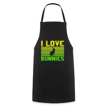I love bunnies - Cooking Apron - black - Front - AI Model Male 185 dark (185cm)