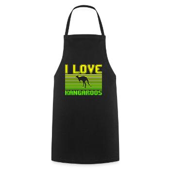I love kangaroos - Kochschürze - Schwarz - Vorne - AI Model Male 185 dark (185cm)