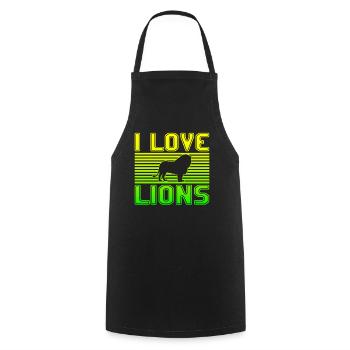 I love lions - Cooking Apron - black - Front - AI Model Male 185 dark (185cm)