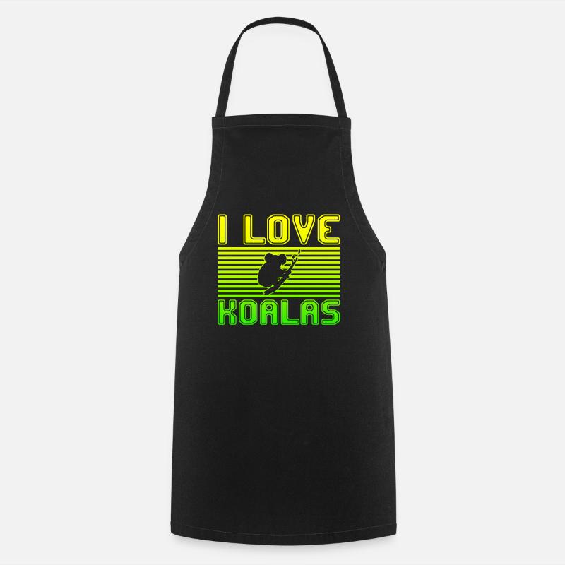 I love koalas - Kochschürze - Schwarz