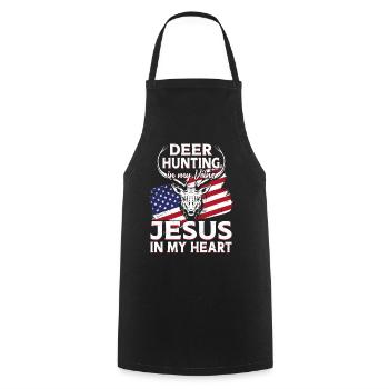 Chasseur de cerfs Buck Jesus - Tablier de cuisine - noir - Devant - AI Model Male 185 dark (185cm)