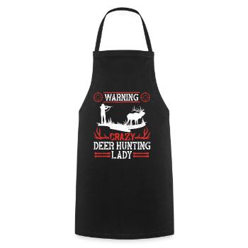 Buck Deer Hunting Hunter Girl - Cooking Apron - black - Front - AI Model Male 185 dark (185cm)