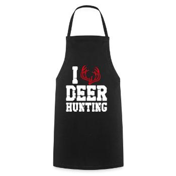Buck Deer Hunting Hunter Heart I - Cooking Apron - black - Front - AI Model Male 185 dark (185cm)