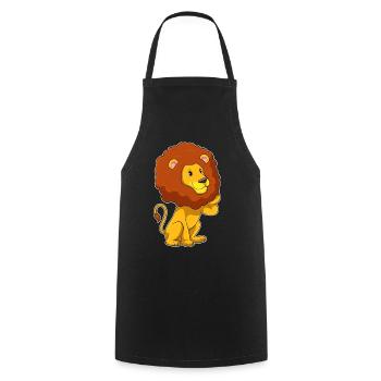 Coiffure Lion Afro - Tablier de cuisine - noir - Devant - AI Model Male 185 dark (185cm)