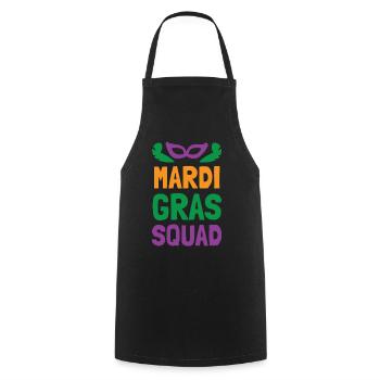 Mardi Gras Squad - Kochschürze - Schwarz - Vorne - AI Model Male 185 dark (185cm)