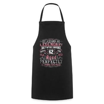 Vintage 62 Aged Perfectly Women on 62nd Birthday - Cooking Apron - black - Front - AI Model Male 185 dark (185cm)