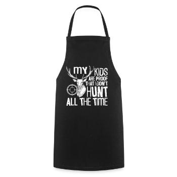 Chasseur de cerfs Buck Mes Enfants - Tablier de cuisine - noir - Devant - AI Model Male 185 dark (185cm)