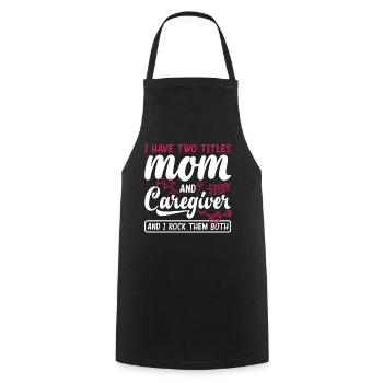 Caregiver Mama - Cooking Apron - black - Front - AI Model Male 185 dark (185cm)
