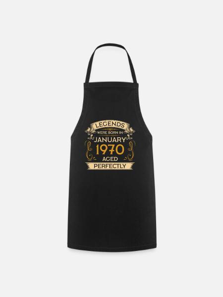 Birthday Legends were born in January 1970 - Cooking Apron - black