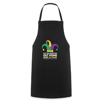 Laissez-les obtenir des perles Mardi Gra - Tablier de cuisine - noir - Devant - AI Model Male 185 dark (185cm)