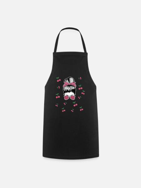Rockabilly Girl aux cerises - Tablier de cuisine - noir