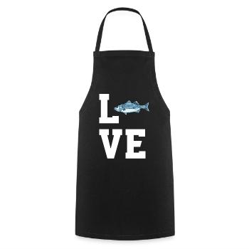 Dear Striped Perch - Cooking Apron - black - Front - AI Model Male 185 dark (185cm)