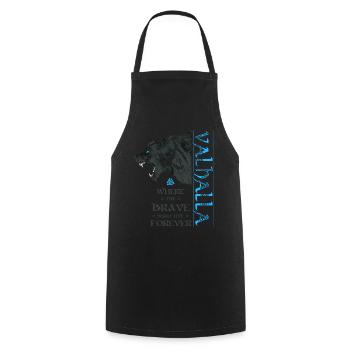 Grizzly Bear Valhalla Viking Bear Wotan Knots - Cooking Apron - black - Front - AI Model Male 185 dark (185cm)