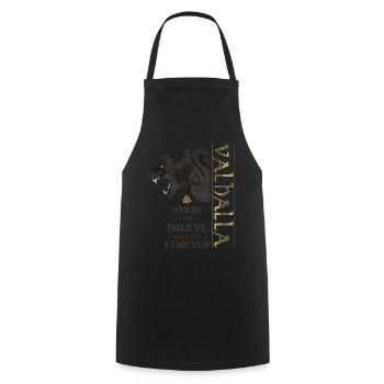 Valhalla Viking Bear Grizzly Bear Wotan Knots - Cooking Apron - black - Front - AI Model Male 185 dark (185cm)