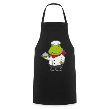 Frosch Koch Servierglocke Kochen - Kochschürze - Schwarz - Vorne - AI Model Male 185 dark (185cm)