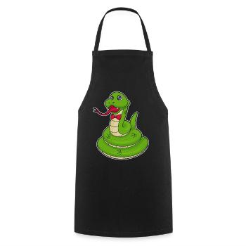 Snake Bow - Cooking Apron - black - Front - AI Model Male 185 dark (185cm)