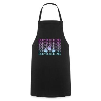 culturisme - Tablier de cuisine - noir - Devant - AI Model Male 185 dark (185cm)