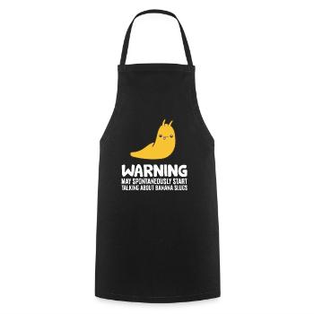 Warning May Spontaneously Start Talking About - Cooking Apron - black - Front - AI Model Male 185 dark (185cm)