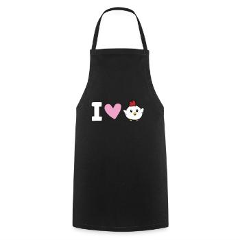 Chickens Love I Love Chickens - Cooking Apron - black - Front - AI Model Male 185 dark (185cm)
