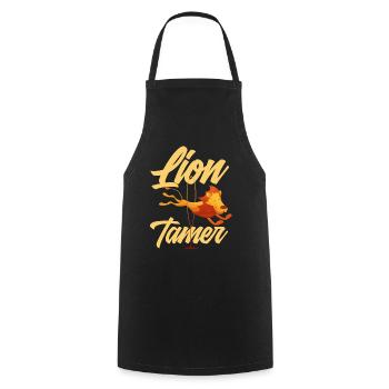 Circus Lion Tame Children's Birthday Party - Cooking Apron - black - Front - AI Model Male 185 dark (185cm)