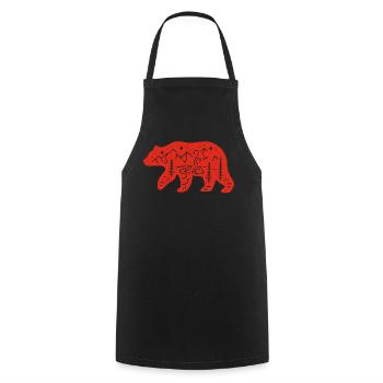 Red bear totem of nature - Cooking Apron - black - Front - AI Model Male 185 dark (185cm)