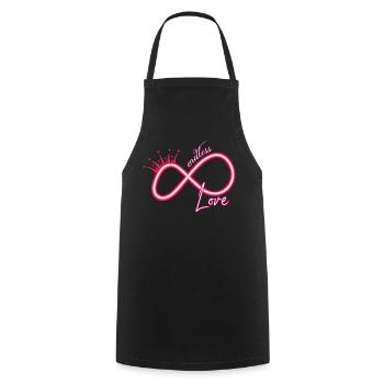 Unendlichkeitszeichen neon endless love - Kochschürze - Schwarz - Vorne - AI Model Male 185 dark (185cm)