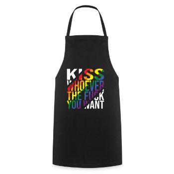 Embrassez qui que vous vouliez Fierté LGBTQ - Tablier de cuisine - noir - Devant - AI Model Male 185 dark (185cm)