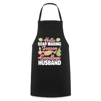 Soap Making Crafting Hello Soap - Cooking Apron - black - Front - AI Model Male 185 dark (185cm)