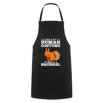 Écureuil - C’est mon costume humain - Tablier de cuisine - noir - Devant - AI Model Male 185 dark (185cm)