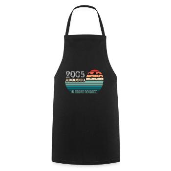 Vintage Anniversaire Anniversaire Rétro 2005 Limité - Tablier de cuisine - noir - Devant - AI Model Male 185 dark (185cm)