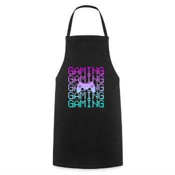 joueur de jeu - Tablier de cuisine - noir - Devant - AI Model Male 185 dark (185cm)
