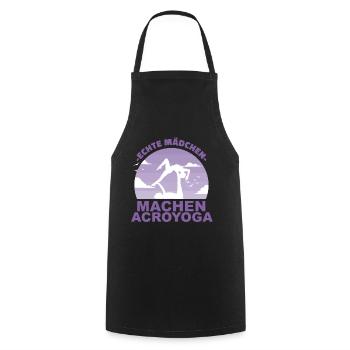 Acroyoga Yoga Partneryoga Partner Geschenk - Kochschürze - Schwarz - Vorne - AI Model Male 185 dark (185cm)