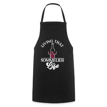Sommelier Wine Drinking Tasting - Cooking Apron - black - Front - AI Model Male 185 dark (185cm)