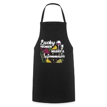 Sommelier Wine Drinking Tasting - Cooking Apron - black - Front - AI Model Male 185 dark (185cm)