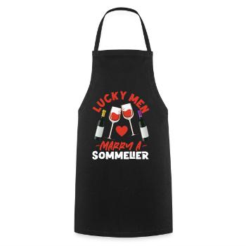 Sommelier Wine Drinking Tasting - Cooking Apron - black - Front - AI Model Male 185 dark (185cm)
