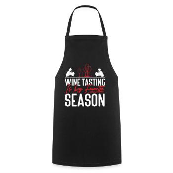 Sommelier Wine Drinking Tasting - Kochschürze - Schwarz - Vorne - AI Model Male 185 dark (185cm)