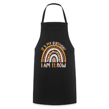 11 years old Rainbow Rainbow 11th birthday - Cooking Apron - black - Front - AI Model Male 185 dark (185cm)