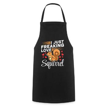 Squirrel Owner Squirrel Lover I Just - Cooking Apron - black - Front - AI Model Male 185 dark (185cm)