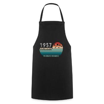 Vintage Birthday Birthday Retro 1957 Limited - Cooking Apron - black - Front - AI Model Male 185 dark (185cm)