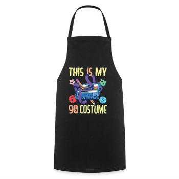 90er Jahre Outfit Party 90's Motto Neunziger 1990 - Kochschürze - Schwarz - Vorne - AI Model Male 185 dark (185cm)