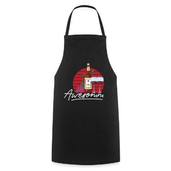 Dégustation de vin de sommelier - Tablier de cuisine - noir - Devant - AI Model Male 185 dark (185cm)