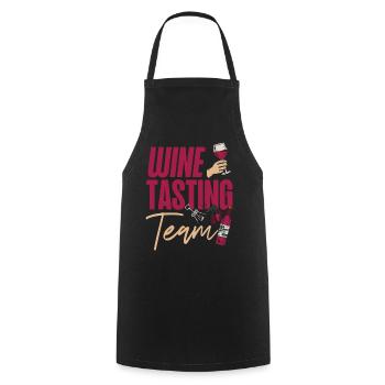 Sommelier Wine Drinking Tasting - Kochschürze - Schwarz - Vorne - AI Model Male 185 dark (185cm)