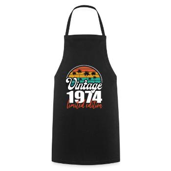 Vintage Birthday Birthday Retro 1974 Limited - Cooking Apron - black - Front - AI Model Male 185 dark (185cm)