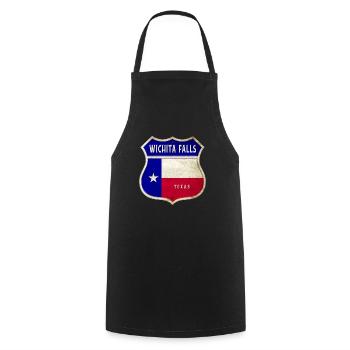 Wichita Falls Texas crest flags design - Cooking Apron - black - Front - AI Model Male 185 dark (185cm)