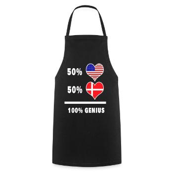 Conception ingénieuse du drapeau des États-Unis et du Danemark - Tablier de cuisine - noir - Devant - AI Model Male 185 dark (185cm)